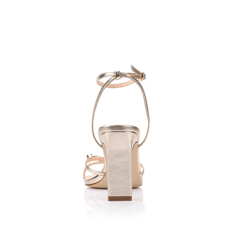Places That Sell High Heels Kith Block Heel Sandals - Champagne Gold