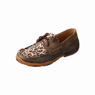 Ladies Distressed Brown & Leopard Twisted X Shoes WDM0057 Fly London Casual Shoes