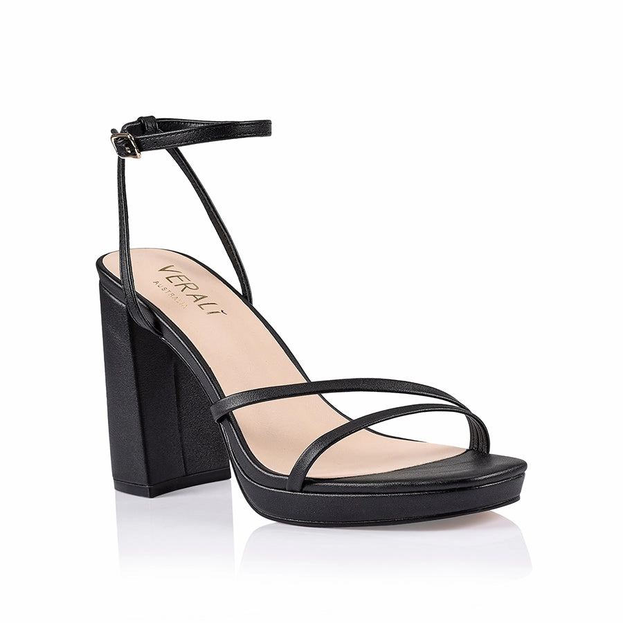 Lani Platform Sandals - Black Smooth High Heels Wikipedia