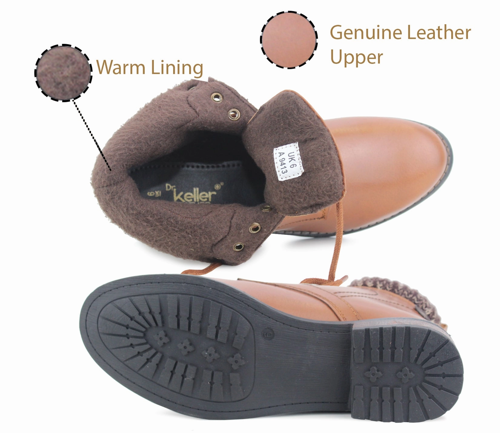 Combat Winter Boots Womens Ladies Genuine Leather Warm Fleece Lined Fashion Walking Combat Ankle Boots Tan