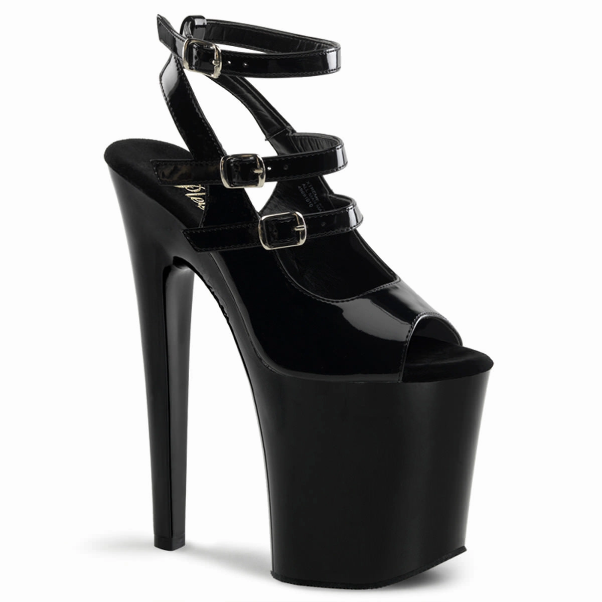 Back Heels 8 Inch Heel XTREME-873 Black Patent
