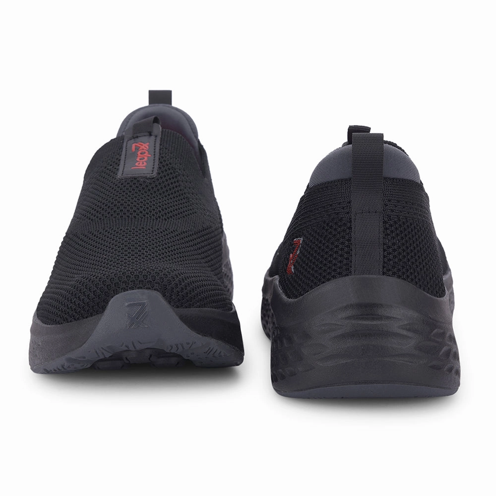 Beach Walking Shoes Leap7x Black Sports Non Lacing Walking Shoes For Men NITRUN-2 By Liberty