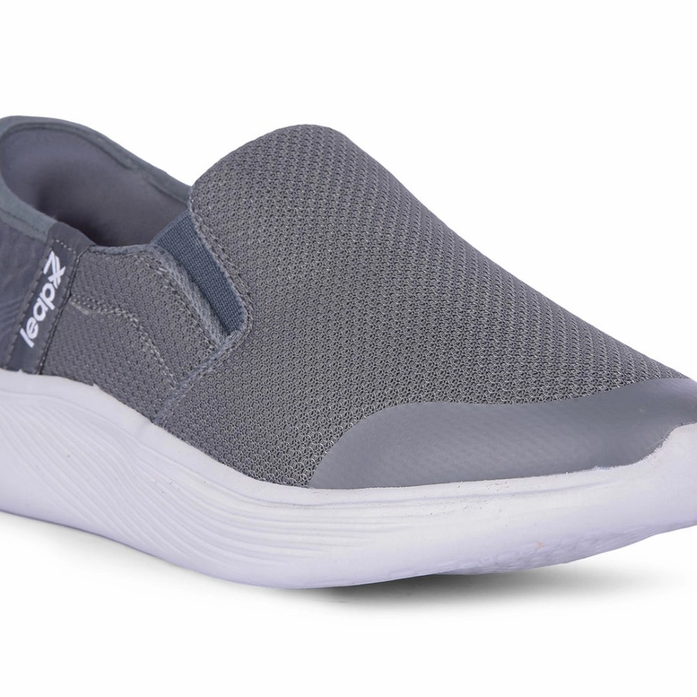 Leap7x Dark Grey Sports Non Lacing Walking Shoes For Men EZZAR-1 By Liberty Ortho Walking