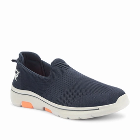 Walking Shoes Sale Leap7x Navy Blue Sports Non Lacing Walking Shoes For Men RW-08 By Liberty
