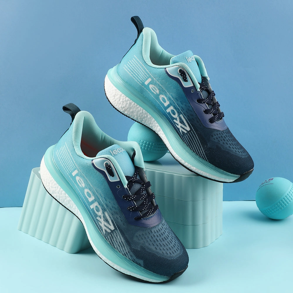 Ride 18 Running Shoes Leap7x Sea Green Sports Lacing Running Shoes For Men RWM-02 By Liberty