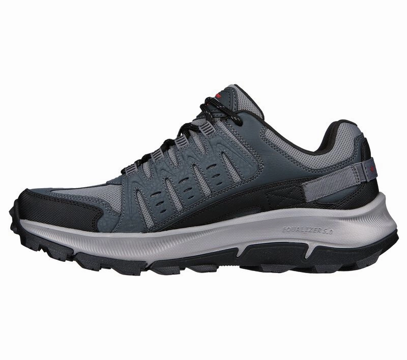 Men's Wide Fit Skechers 237501 Equalizer 5.0 Trail-Solix Walking Sneakers - Charcoal/Black Light Trail Shoes