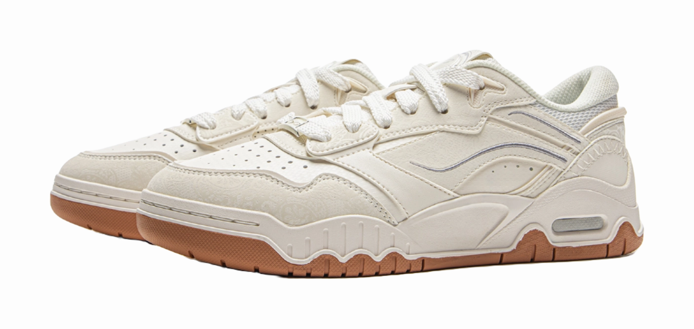 LINING Moon White 3 Skateboard Shoes Women's Low top Mist White Casual Stability Shoes