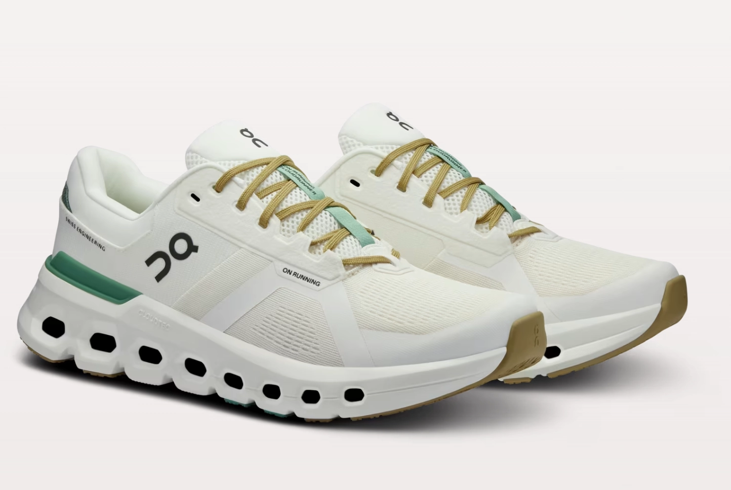 On Mens Cloudrunner 2- Undyed/Green (3ME10142404) Running Shoes With Lights