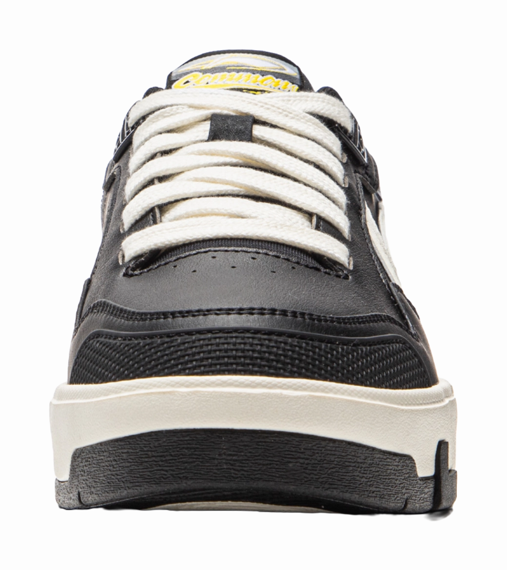 Leather Shoes LiNing Common 80s Slip Resistant Abrasion Resistant Low top Skateboard Shoes Men's Black White