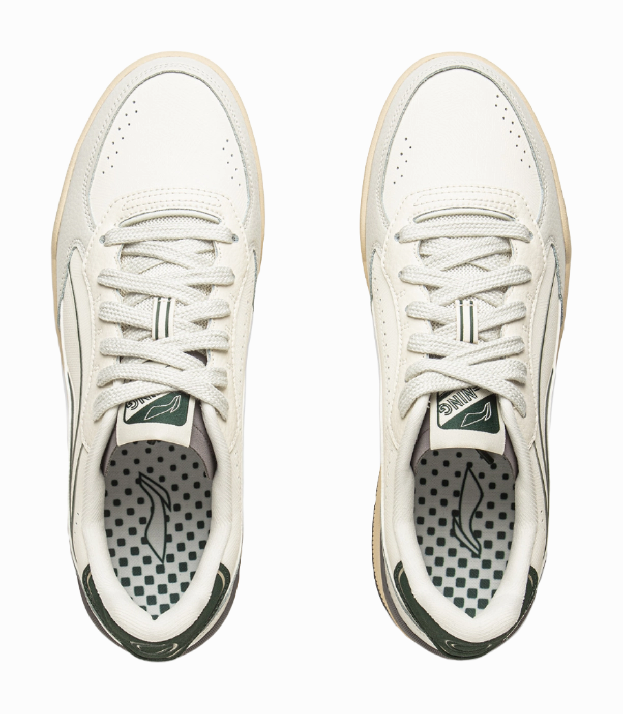 Casual Arch Support Shoes LiNing Moon Glaze Slip Resistant, Abrasion Resistant, Breathable Low Top Skateboard Shoes Men's White Gray