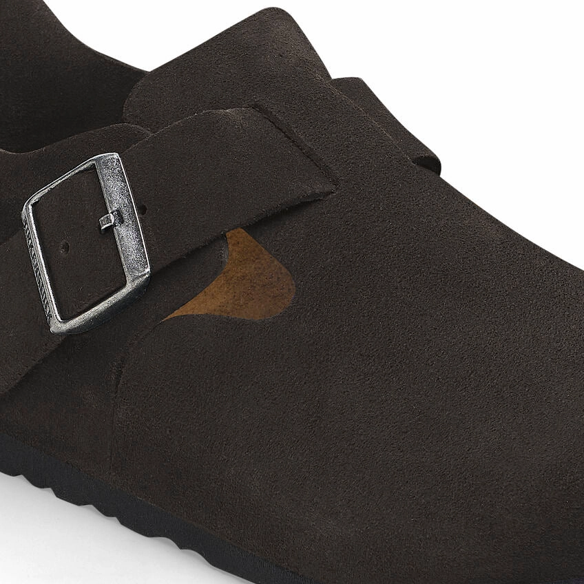 Tobacco Brown London Classic Footbed : Black Suede