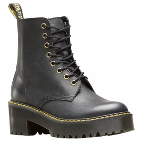 Dr. Martens Shriver HI Wyoming Burnished Leather Women's Block Heel Boots Combat Boots Styled