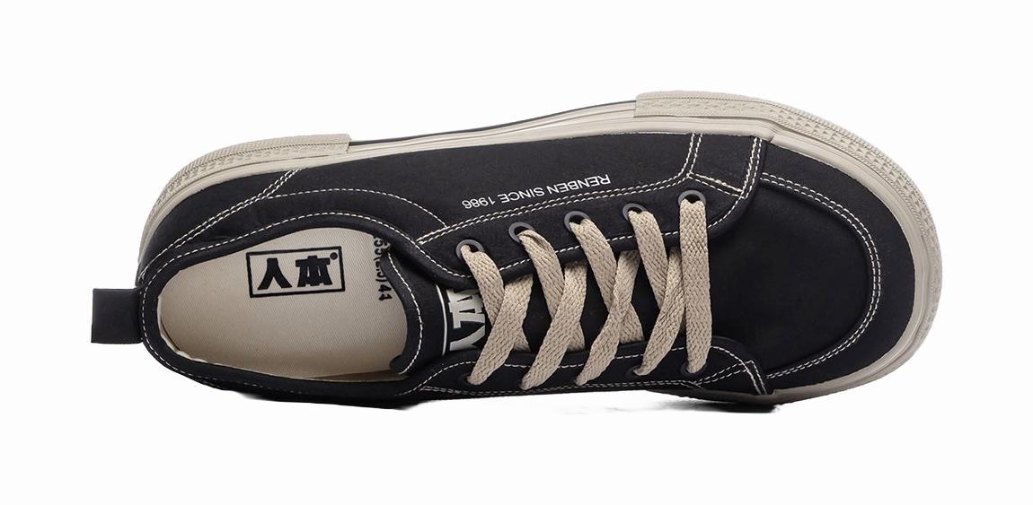 RENBEN Slip Resistant, Abrasion Resistant, Breathable Low top Canvas Shoes Unisex Black Brown Casual Party Wear Shoes