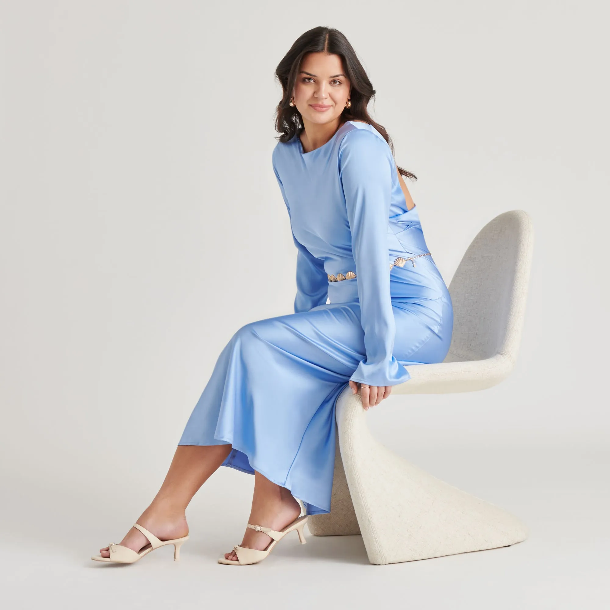 LORALI HEELS CREME LEATHER Short Skirts High Heels