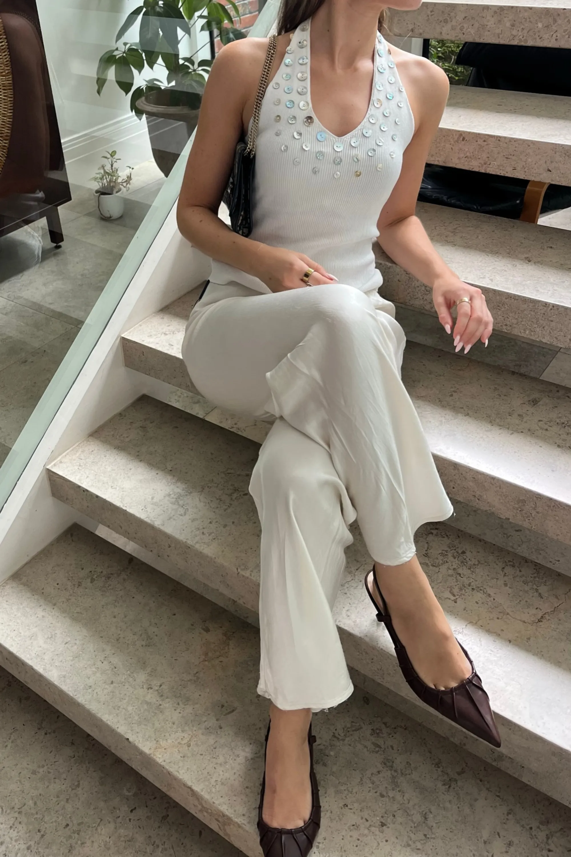 High Heels Pprn Lucius Slingback Kitten Heels - Chocolate Brown