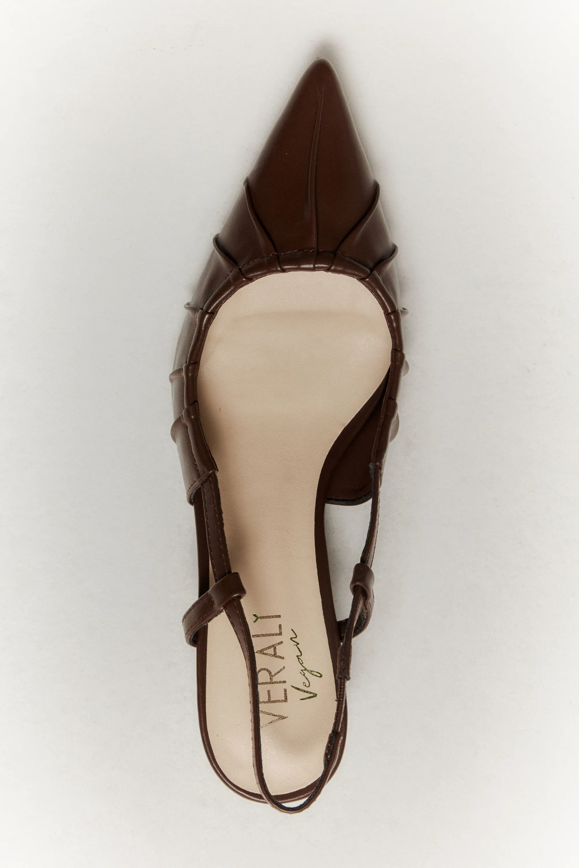 Mary Jane High Heel Shoes Lucius Slingback Kitten Heels - Chocolate Brown