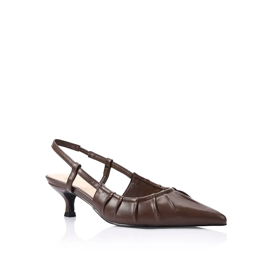 Lucius Slingback Kitten Heels - Chocolate Brown High Heel Crocs Price