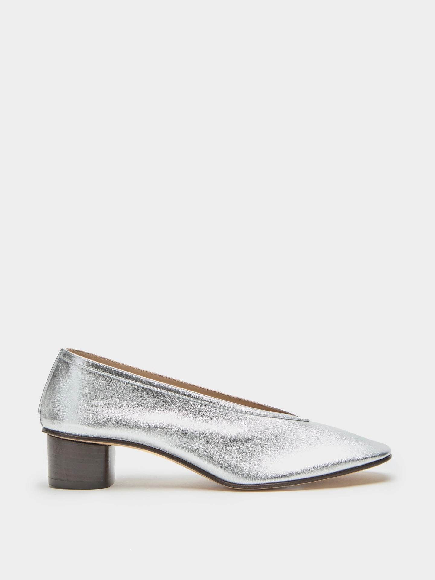 Luna Pump / Silver Leather High Heels With Chain