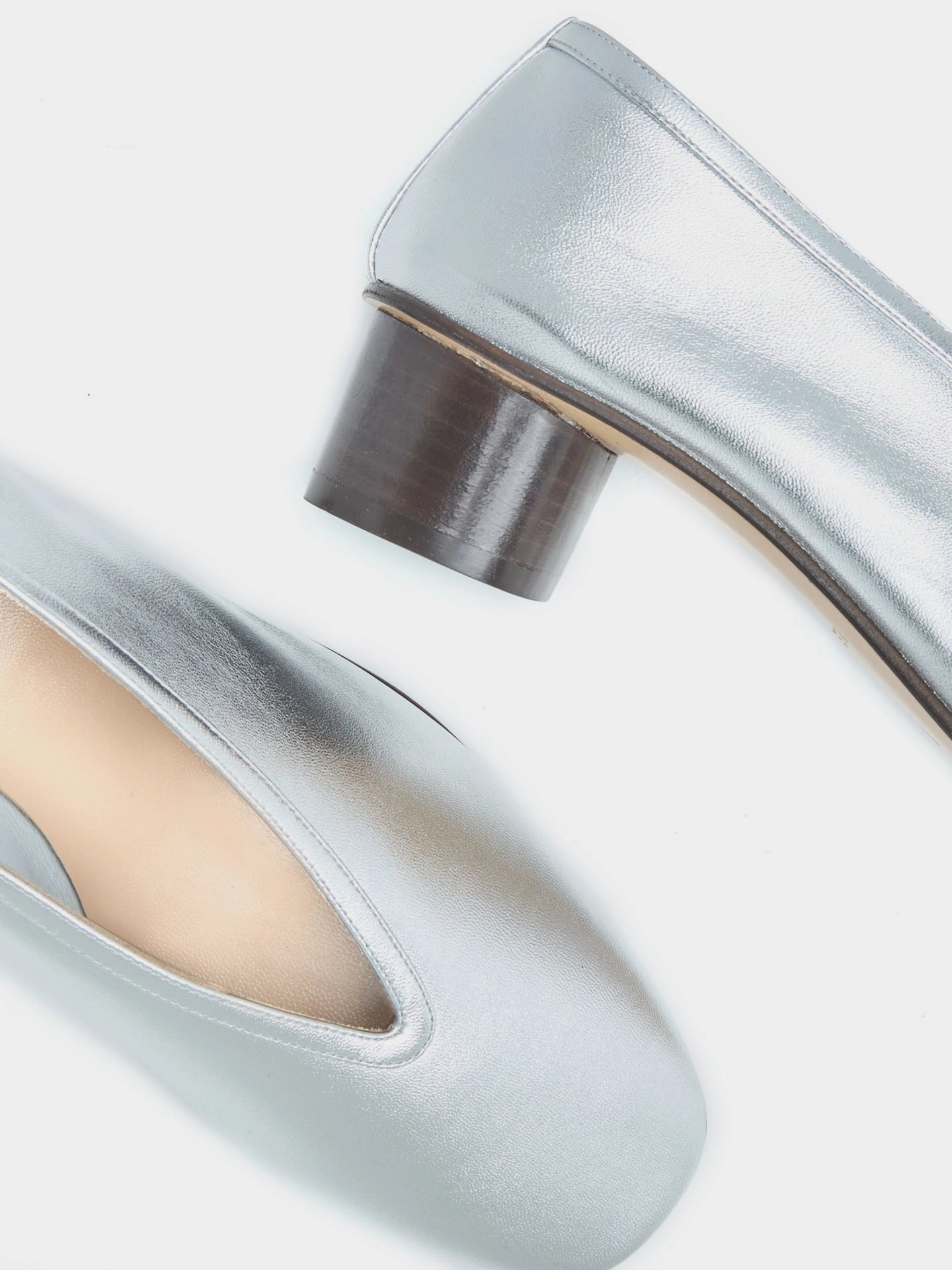 Luna Pump / Silver Leather Wedge Heel Knee High Leather Boots