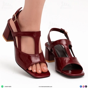 Print Sandals M0732 block heel-R32-2