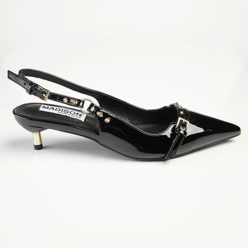 Madison Lexi Kitten Heel - Black High Heel Shoes For Bunions
