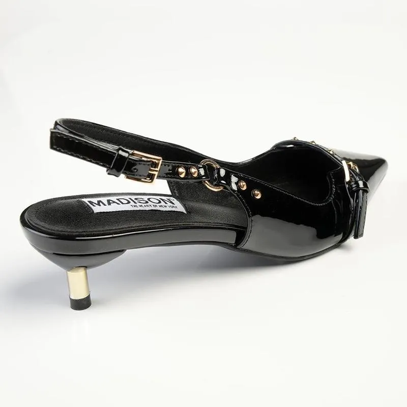 Jordan High Heels Madison Lexi Kitten Heel - Black