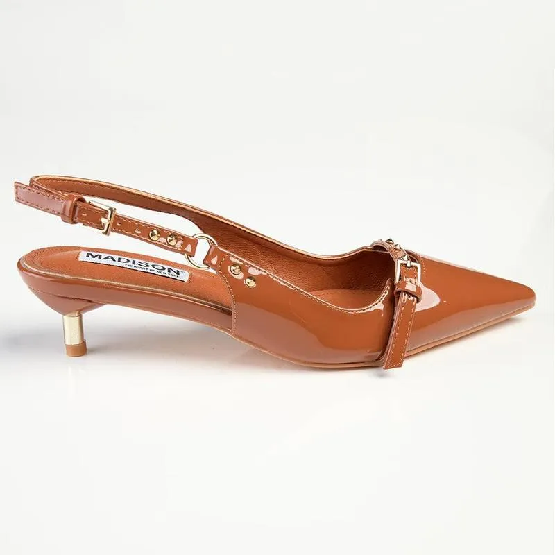 Madison Lexi Kitten Heel - Brown Feet In Heels