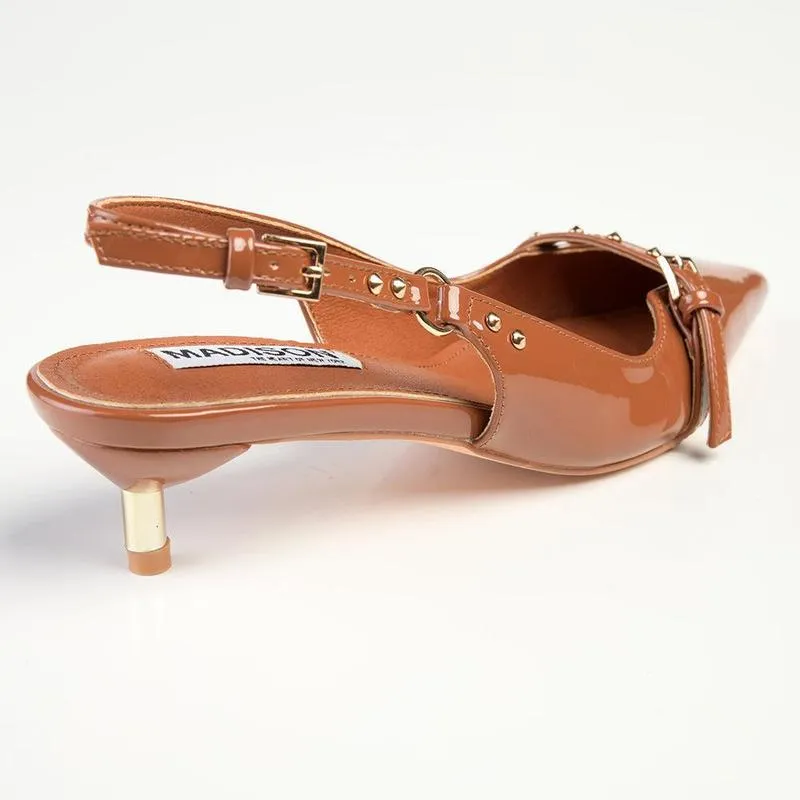 Chunky High Heel Boots Madison Lexi Kitten Heel - Brown