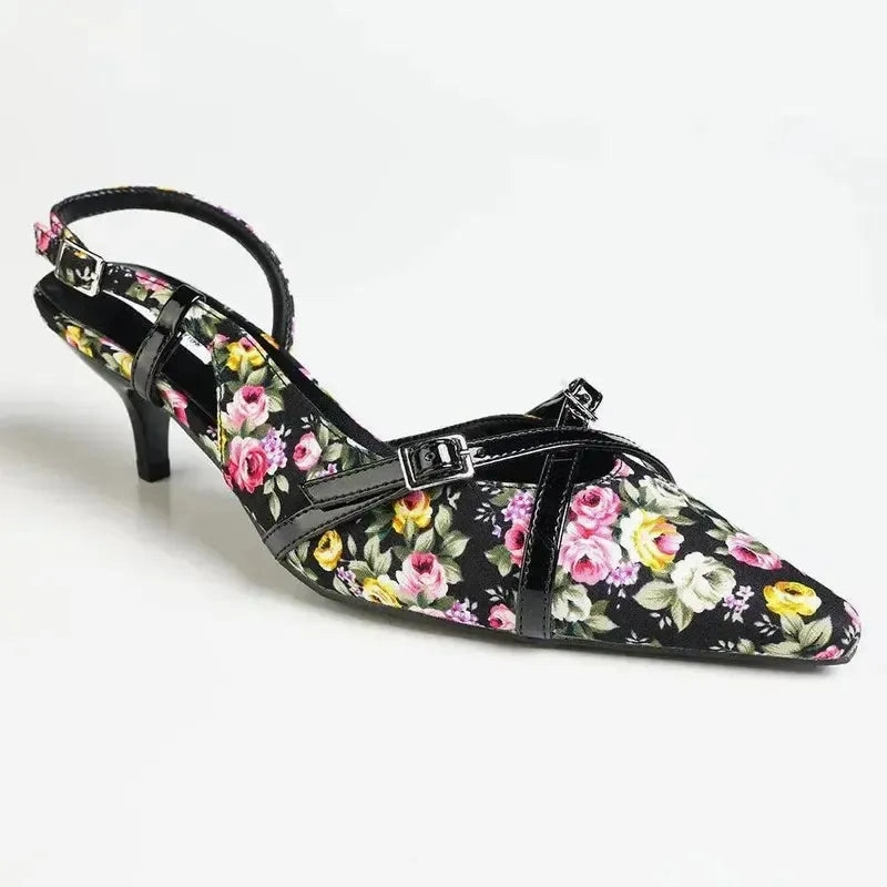 Madison Maddie Kitten Heel - Floral Black