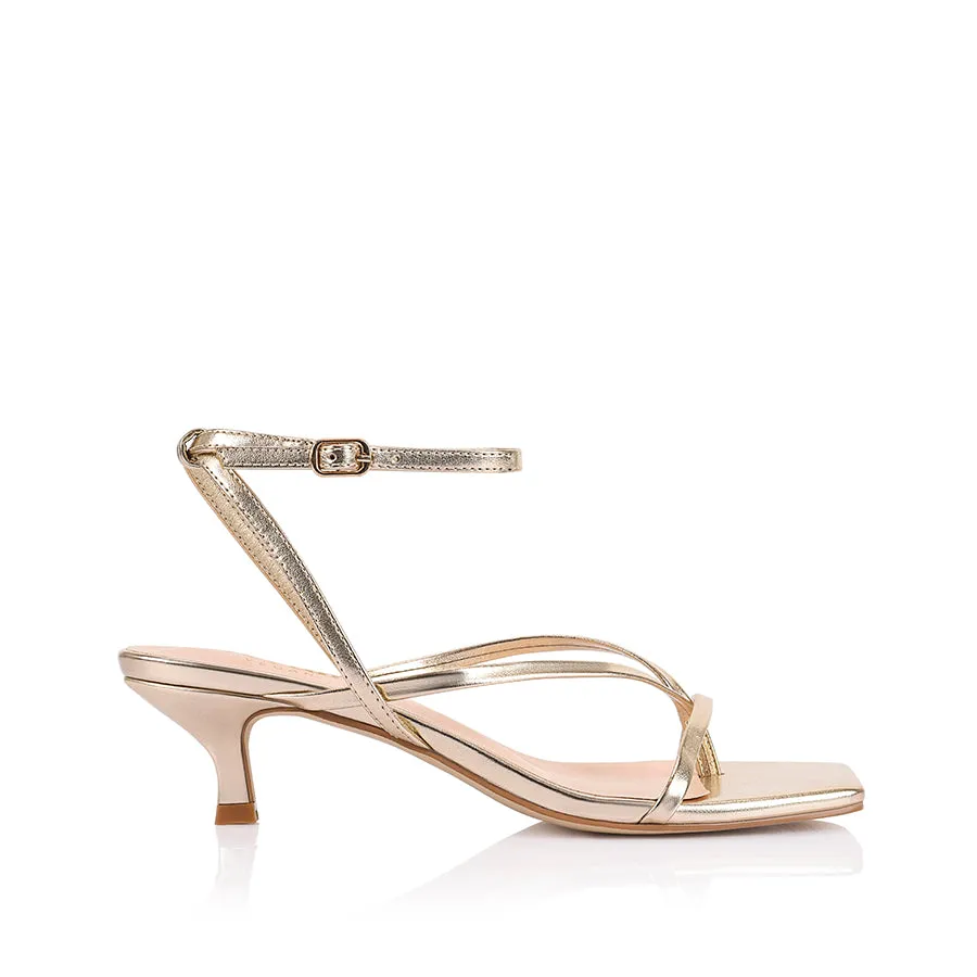 Stilettos High Heels Maeve Kitten Heel Sandals - Champagne Gold