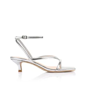 Maeve Kitten Heel Sandals - Silver Auf Der Flucht