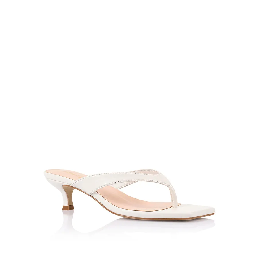 Martha Kitten Heel Thongs - Chalk White Insoles For Heels Shoes