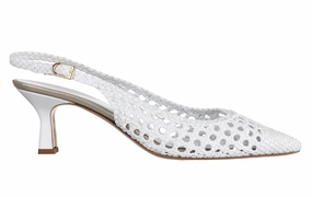 Mdf Trellis White Western High Heels
