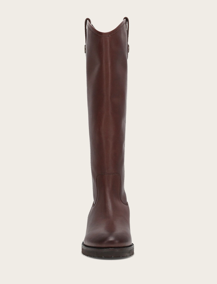 Chocolate Knee High Boots Melissa Lug Button Tall
