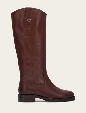 Melissa Lug Button Tall Wide Calf Kitten Heel Knee High Boots