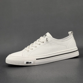 Flat Business Casual Shoes Men Casual Minimalist Leather Slip-on Flat Shoes