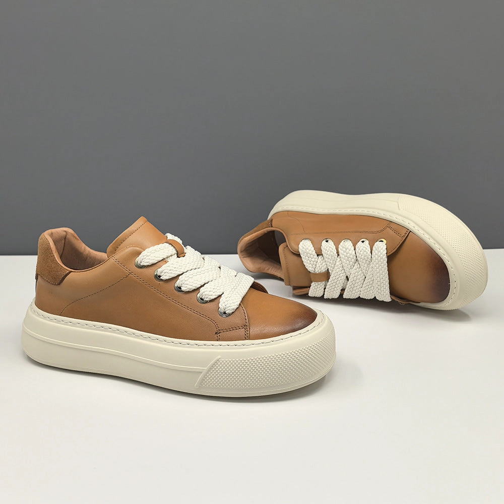 Men Comfort Leather Plain Flat Casual Shoes Flat Shoes Cow Leather