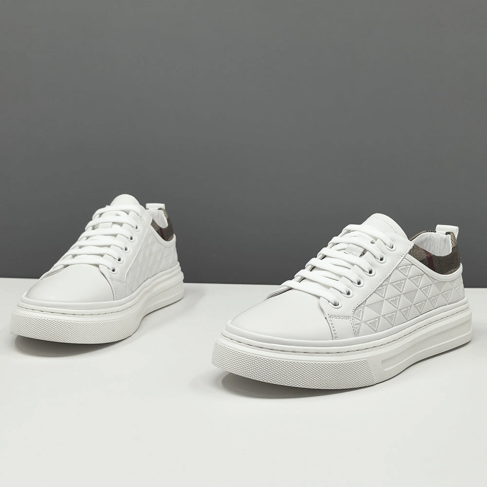 Men Fashion Embossed Leather Plain Flat Casual Shoes Footjoy Golf Shoes For Flat Feet