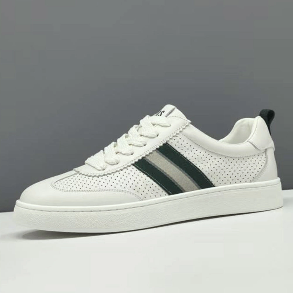 Recommended Walking Shoes For Flat Feet Men Fashion Hollow Breathable Leather Flat Casual Shoes