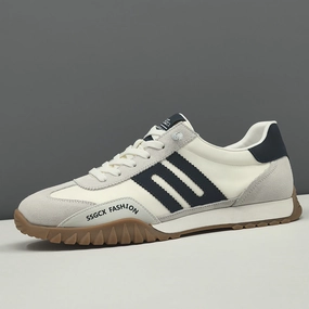 Men Fashion Leather Breathable Canvas Flat Casual Shoes Flat Thin Sole Shoes