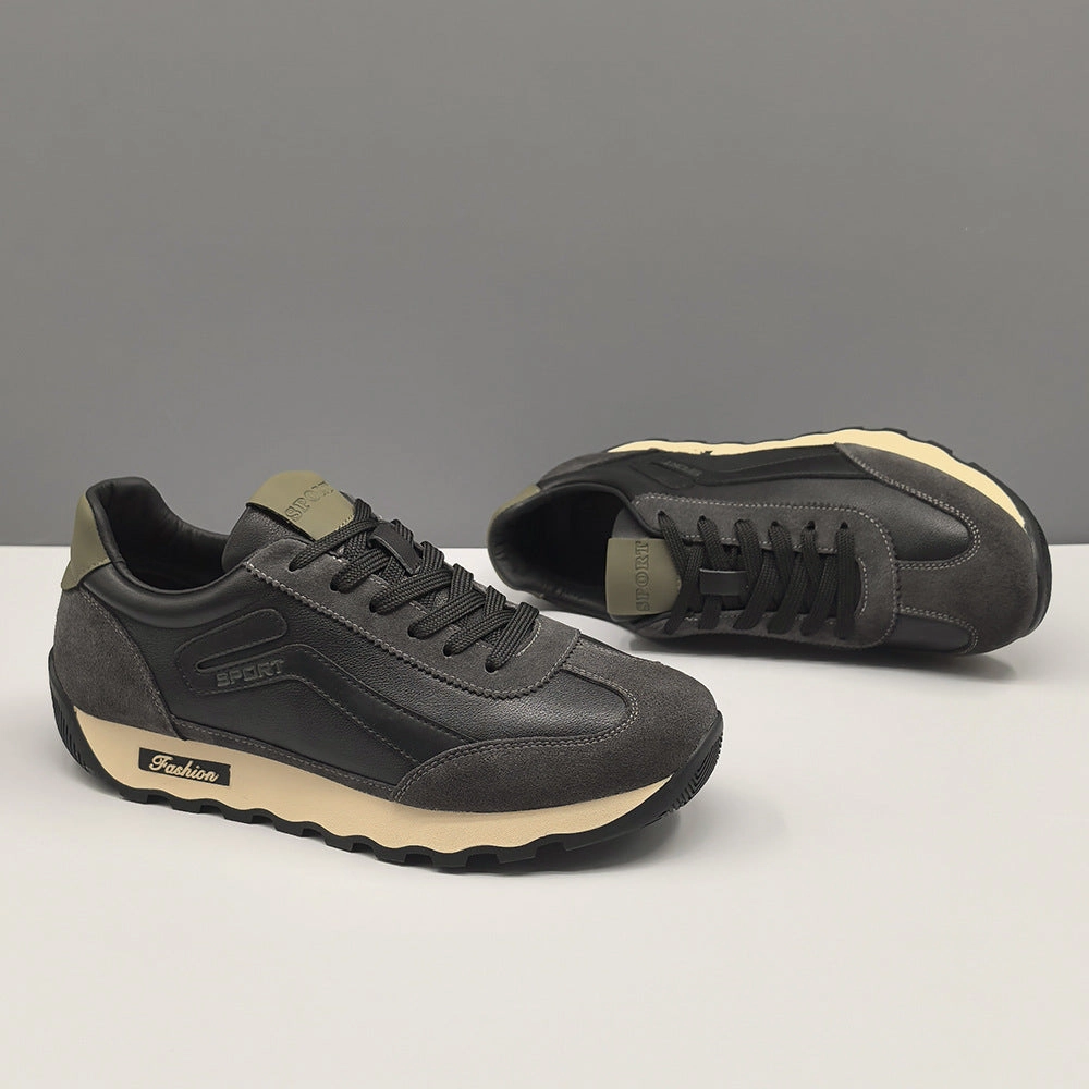 Men Fashion Leather Flat Casual Training Sneakers Best Mtb Shoes For Wide Feet