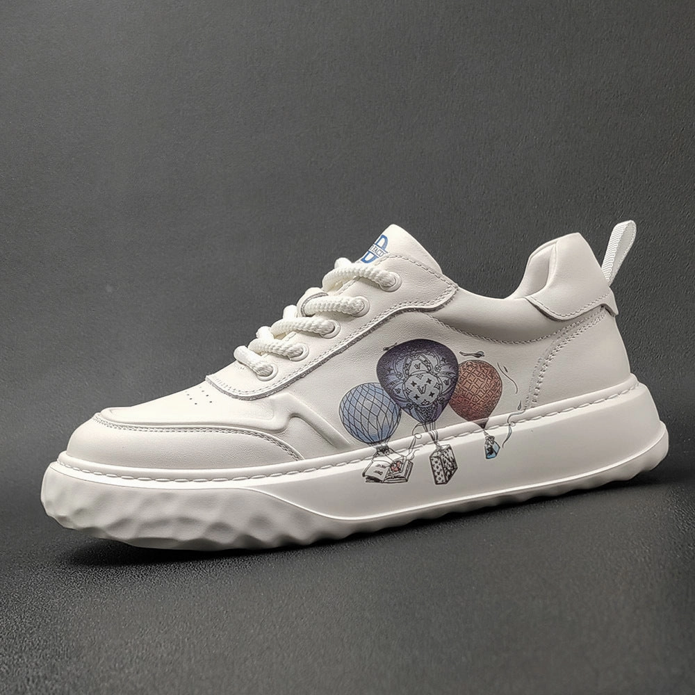 Men Fashion Leather Flat Lace-up Casual Sneakers Doll Shoes Flats