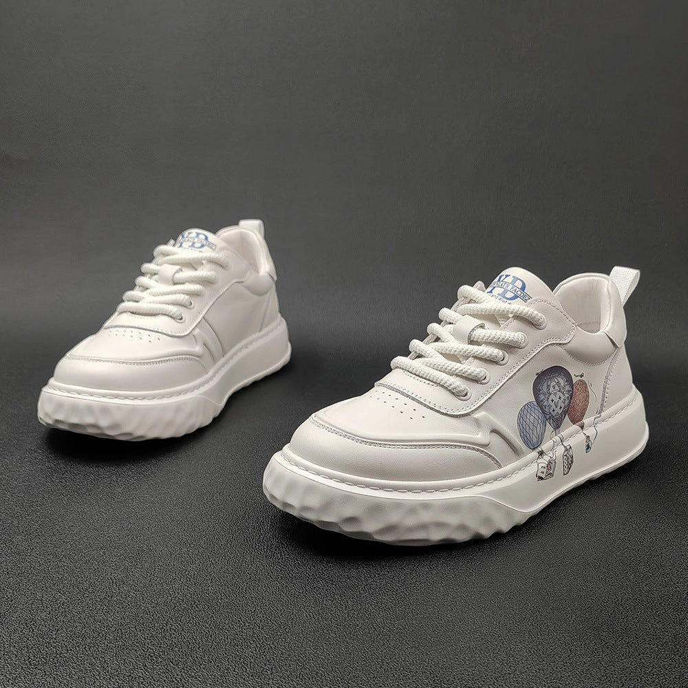 Flat Feet Bunion Shoes Men Fashion Leather Flat Lace-up Casual Sneakers