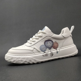 Flat Foot Steel Toe Shoes Men Fashion Leather Flat Lace-up Casual Sneakers