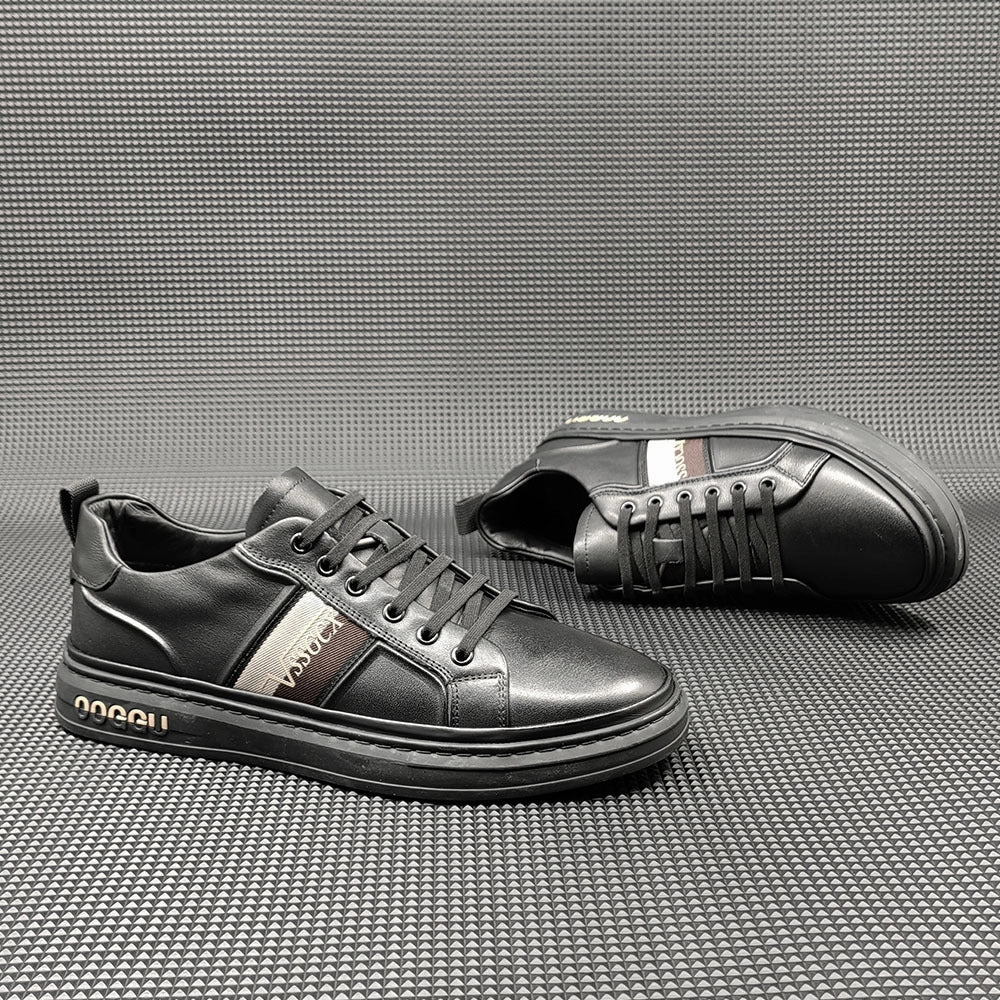 Men Fashion Leather Flat Slip-on Casual Shoes Feet Pronation Shoes