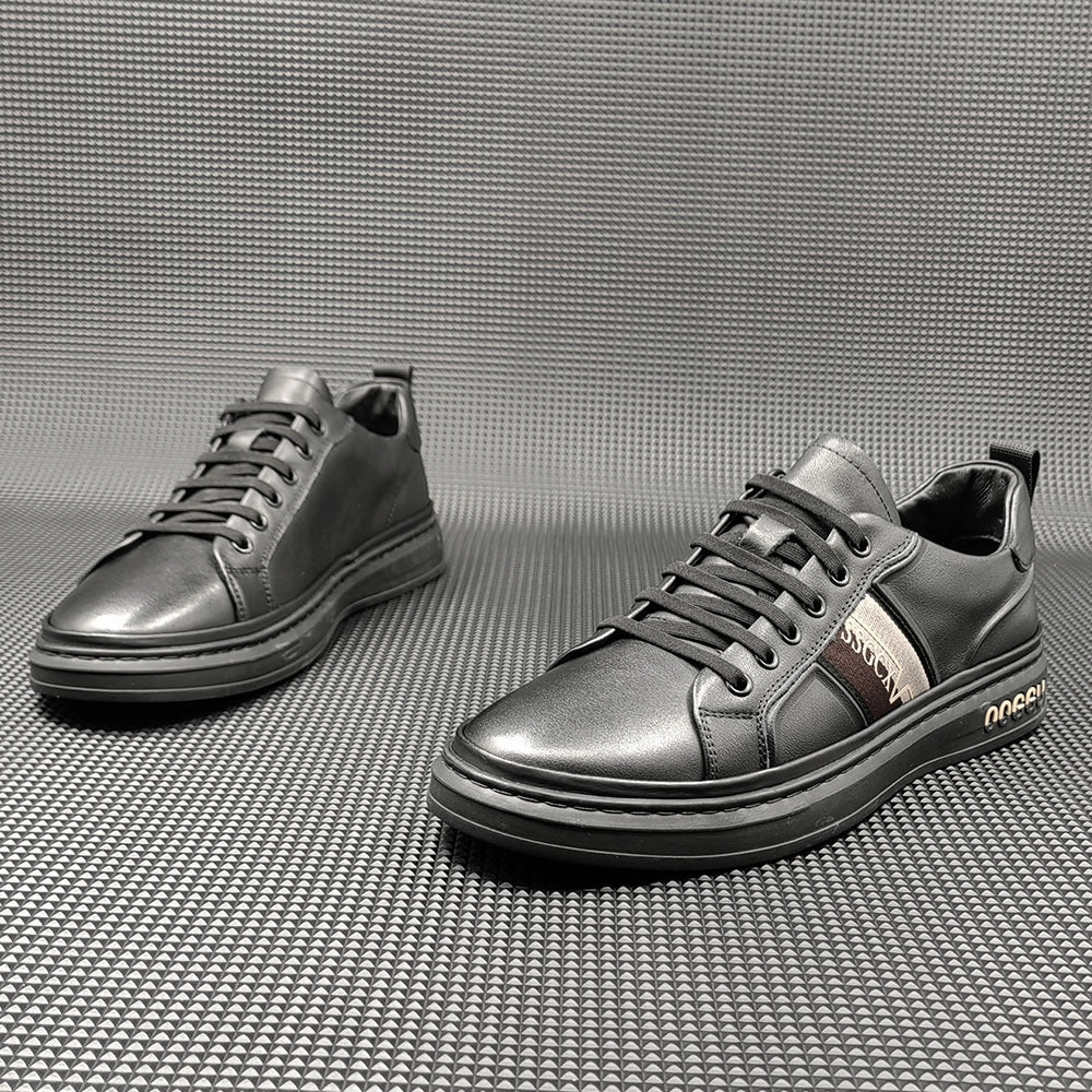 Best Steel Toe Shoes For Flat Feet Men Fashion Leather Flat Slip-on Casual Shoes