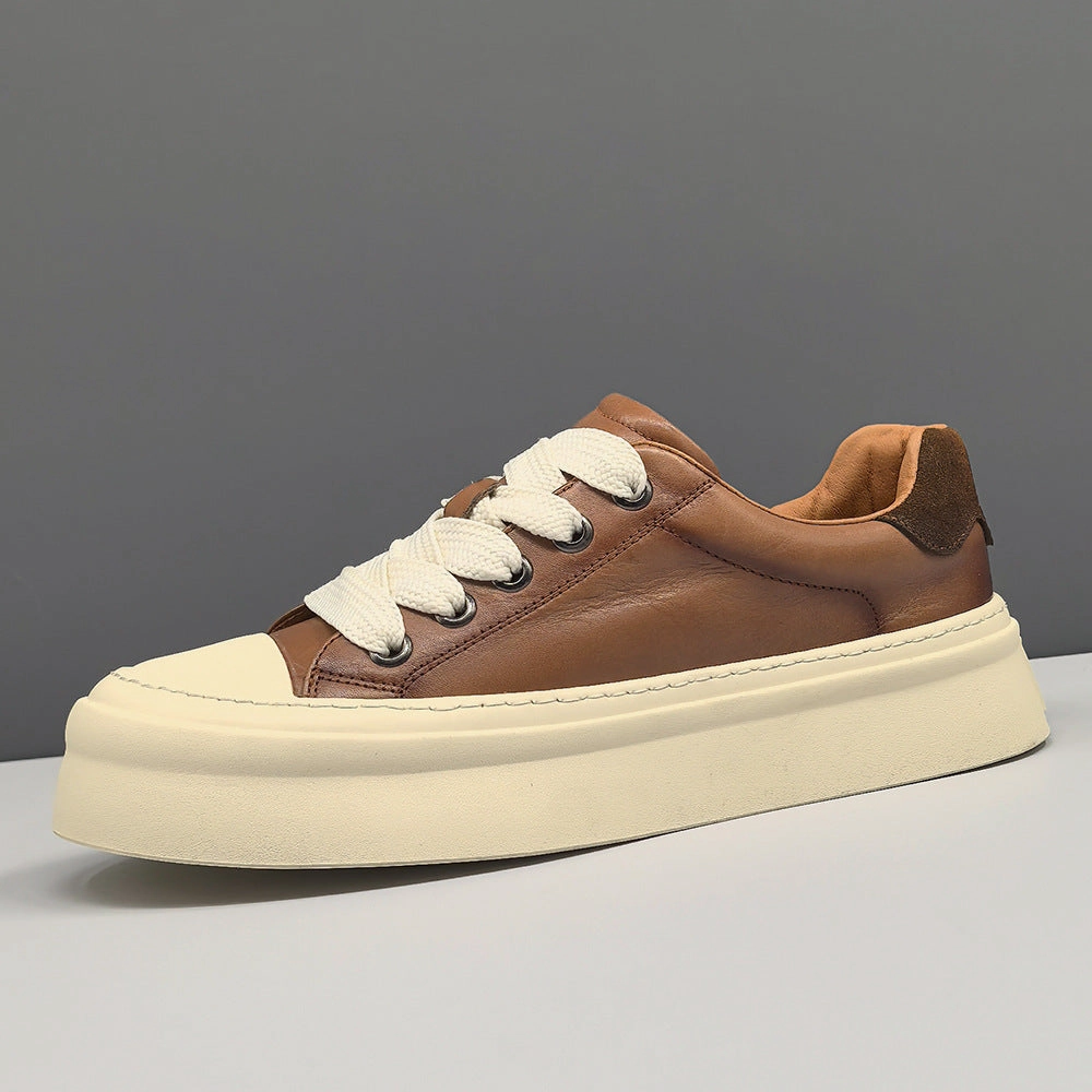 Walking Shoe For Flat Feet Men Fashion Leather Minimalism Flat Casual Shoes