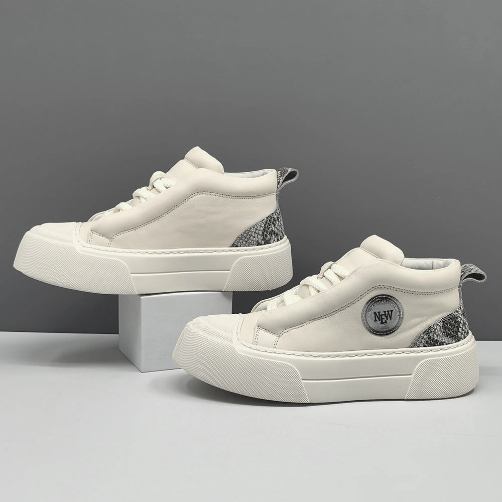 Shoe Pads For Flats Men Fashion Minimalism Leather Flat Casual Shoes