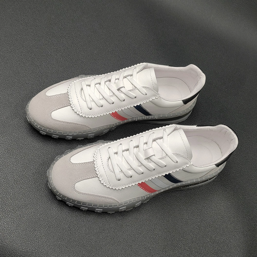 Men Fashion Patchwork Leather Flat Casual Sneakers Fashion Nova Flat Shoes