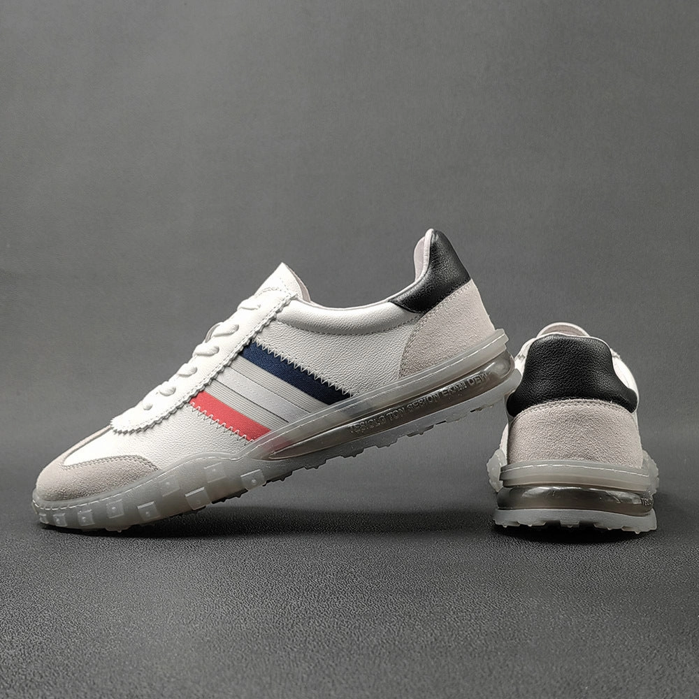 Best Shoes Flat Feet Shin Splints Men Fashion Patchwork Leather Flat Casual Sneakers